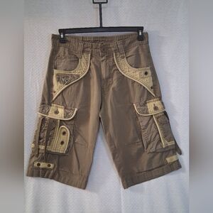 Men's Request Jean Olive And Tan Cargo Shorts